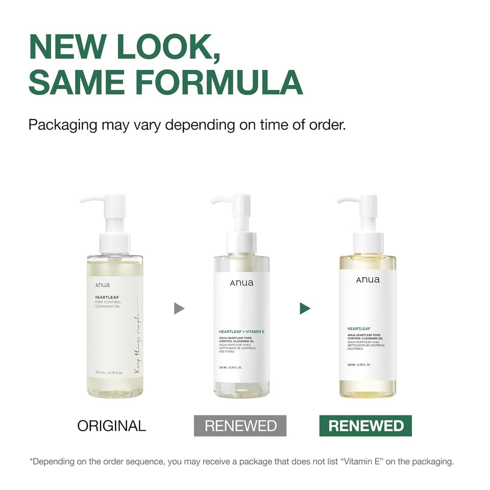 Anua Heartleaf Pore Control Cleansing Oil Korean Skincare for Makeup Removal and Sebum Care