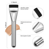 BEAUTYFACTOR Flat Foundation Brush Korean Makeup Spatula Facial Brush Liquid Cream Blending Silver
