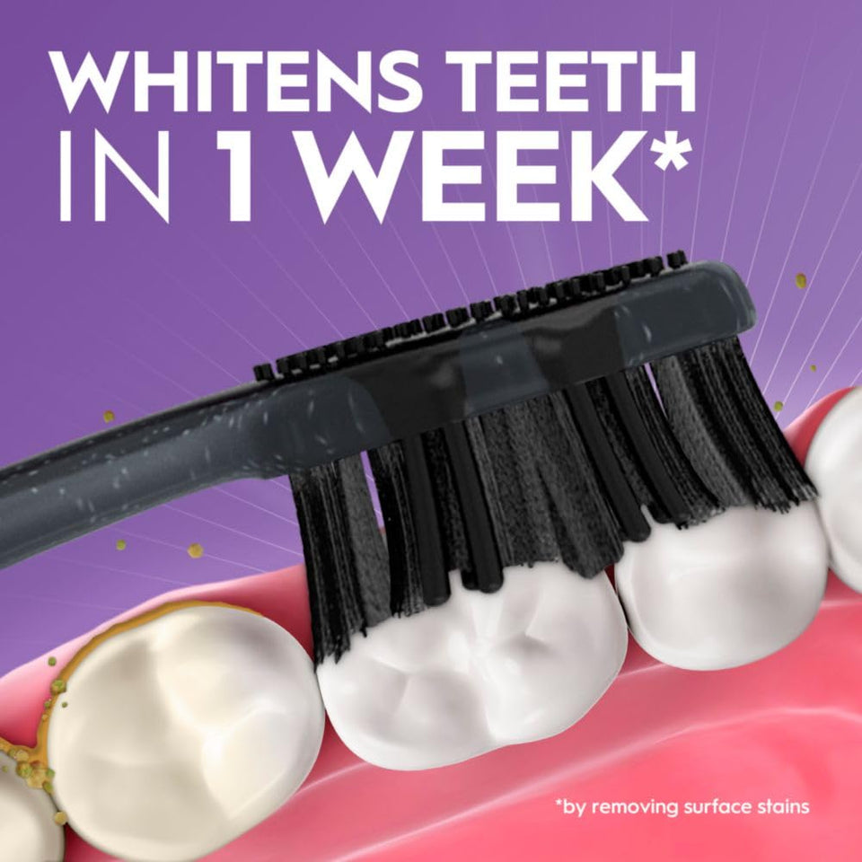 Oral-B 3D White Charcoal Manual Toothbrush Medium Bristles 2-Pack Teeth Whitening Adults