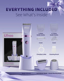 Ufree Bikini Trimmer Electric Razor for Women Ceramic Blade IPX7 Waterproof Rechargeable Lady Shaver Purple