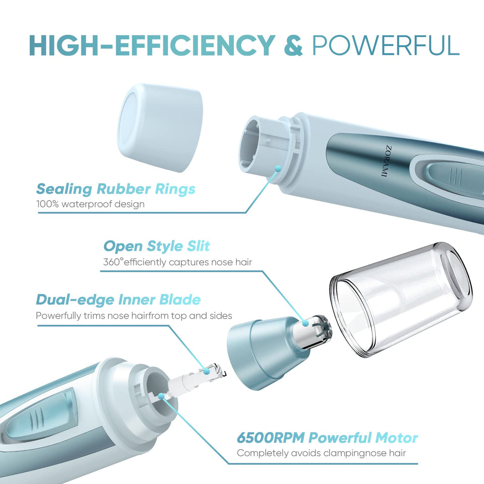 Professional Ear and Nose Hair Trimmer with Waterproof Dual Edge Blades for Men and Women Pink