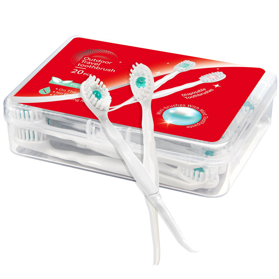Malisseladi disposable mini toothbrushes toothpaste toothpick tongue cleaner travel mint 20 pack - BuyO