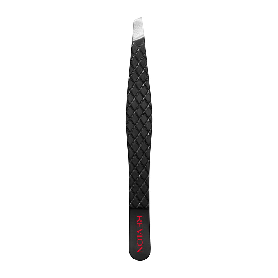 Revlon Expert Slant Tip Tweezer High Precision Stainless Steel Hair Removal Black