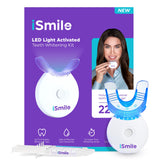 iSmile LED Teeth Whitening Kit 35% Carbamide Peroxide 3 Gel Syringes Remineralization Gel and Tray