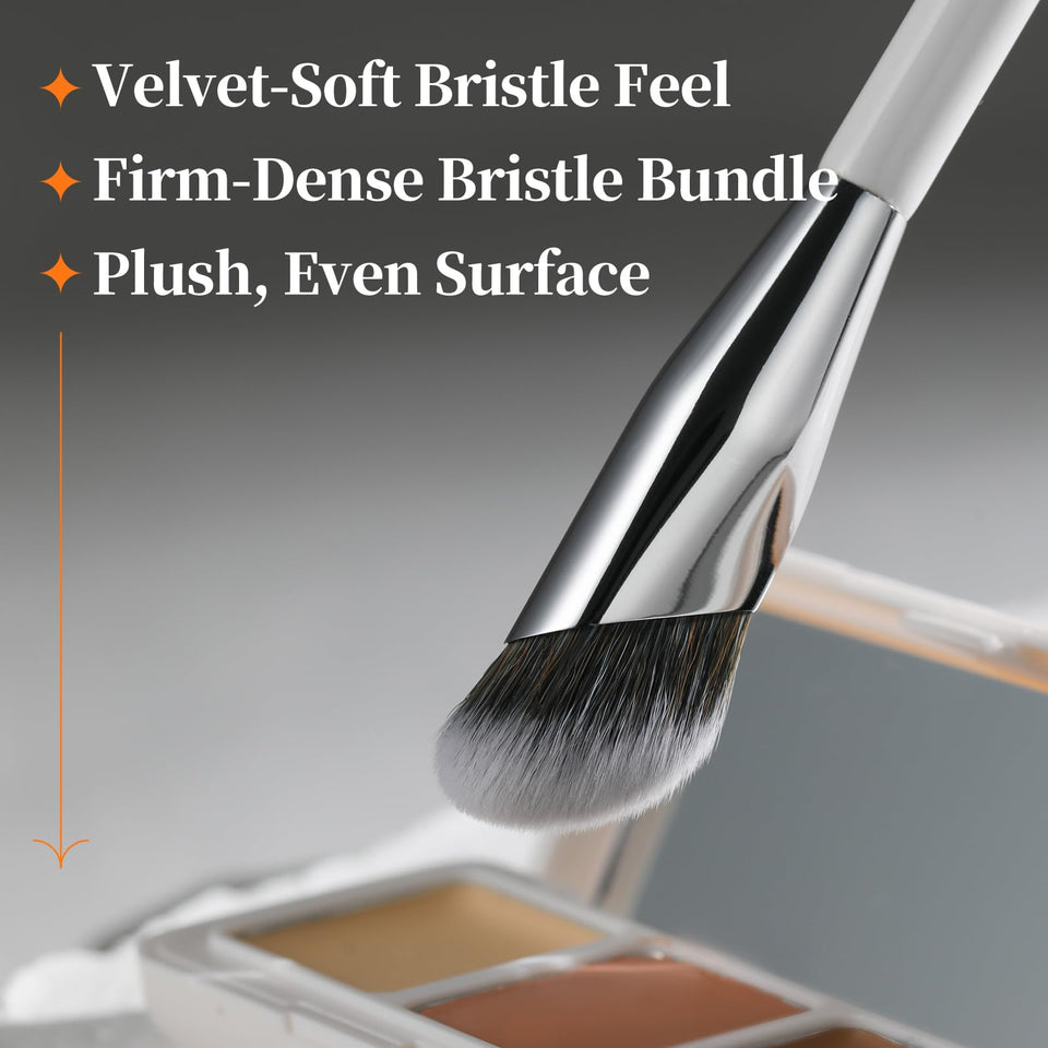 ALBEAUT Angled Concealer Brush Under Eye Precision Face Blending Foundation Brush