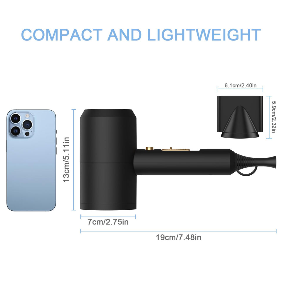 Slopehill Professional Ionic Hair Dryer 1800W Fast Drying Low Noise with Diffuser Concentrator Black