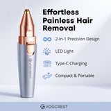 VG VOGCREST Facial Hair Remover and Eyebrow Shaver with Rechargeable LED Precision Trimmer