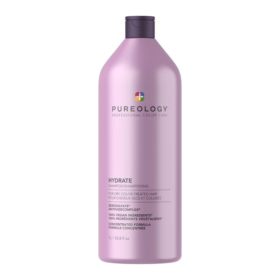 Pureology Hydrate Moisturizing Shampoo for Color Treated Hair with Deep Hydration and Shine Boost