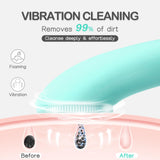 PRITECH Facial Cleansing Brush with Silicone Face Scrubber and Heat Massage for Deep Skin Cleaning