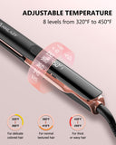 Annlary 1 Inch Titanium Ceramic Ionic Hair Straightener and Curler 2-in-1 Dual Voltage Frizz-Free
