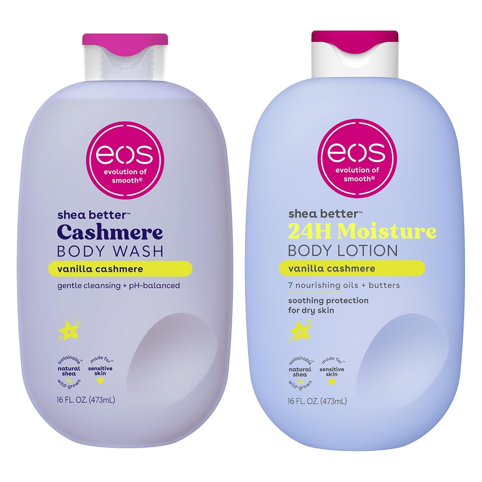eos Shea Better Body Lotion Vanilla Cashmere Lightweight Non Greasy Moisturizer for Dry Skin Care