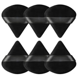 Pimoys 6 piece triangle velour powder puff makeup sponge loose powder black - BuyO