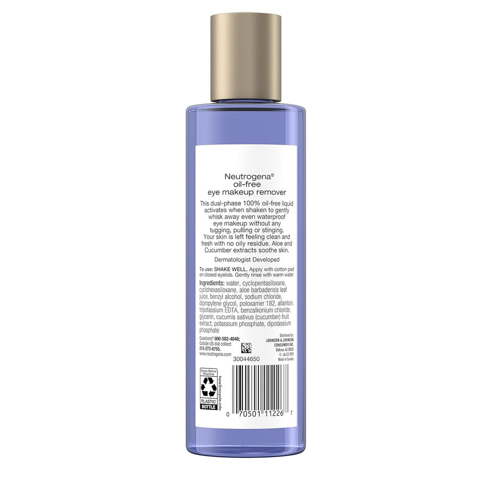 Neutrogena Gentle Oil Free Eye Makeup Remover for Sensitive Eyes and Waterproof Makeup Removal
