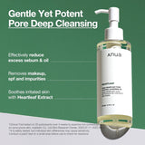 Anua Heartleaf Pore Control Cleansing Oil Korean Skincare for Makeup Removal and Sebum Care