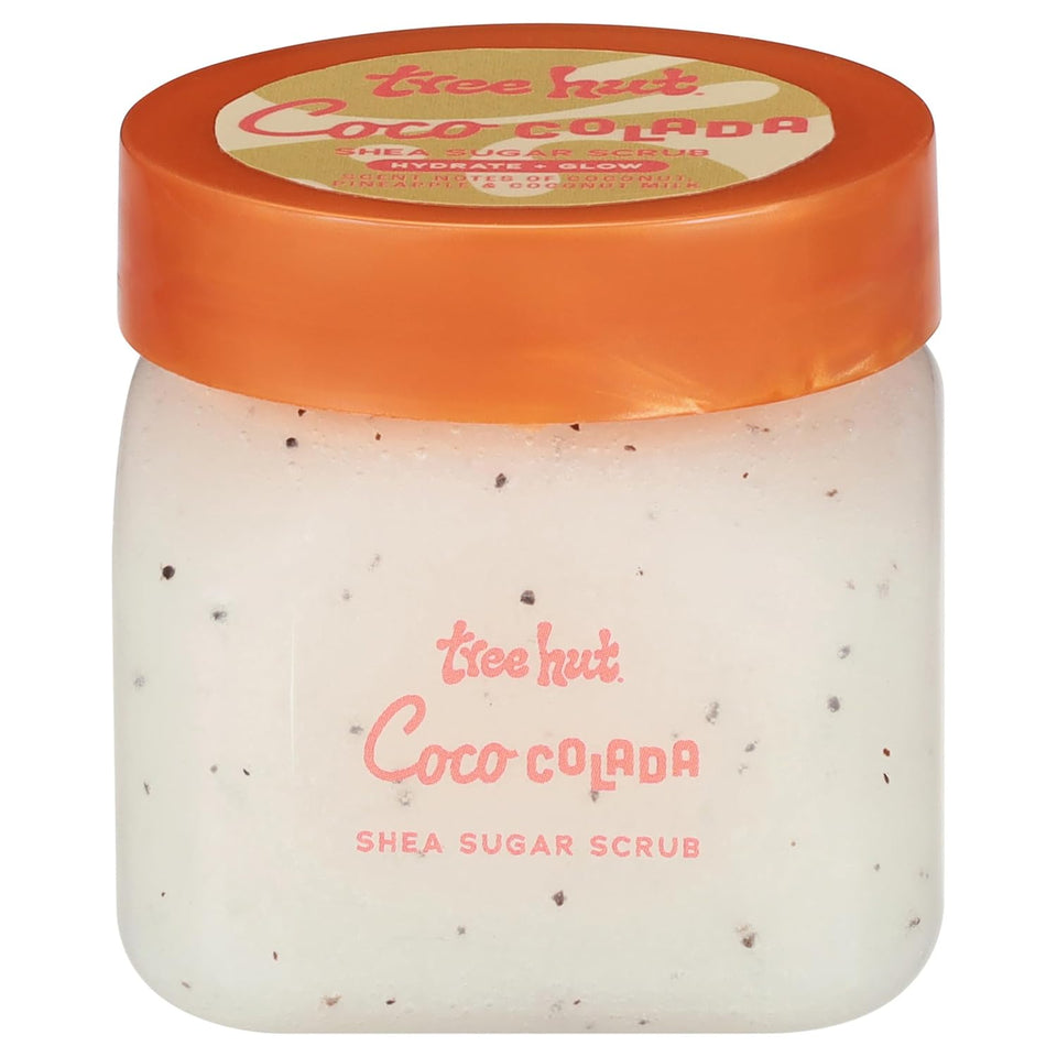 Tree Hut Vanilla Body Scrub with Shea Butter & Essential Oils Hydrating Sugar Exfoliator 18 Oz