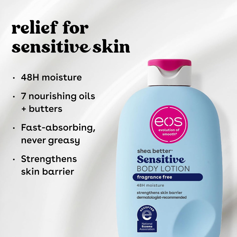eos Shea Better Body Lotion Vanilla Cashmere Lightweight Non Greasy Moisturizer for Dry Skin Care