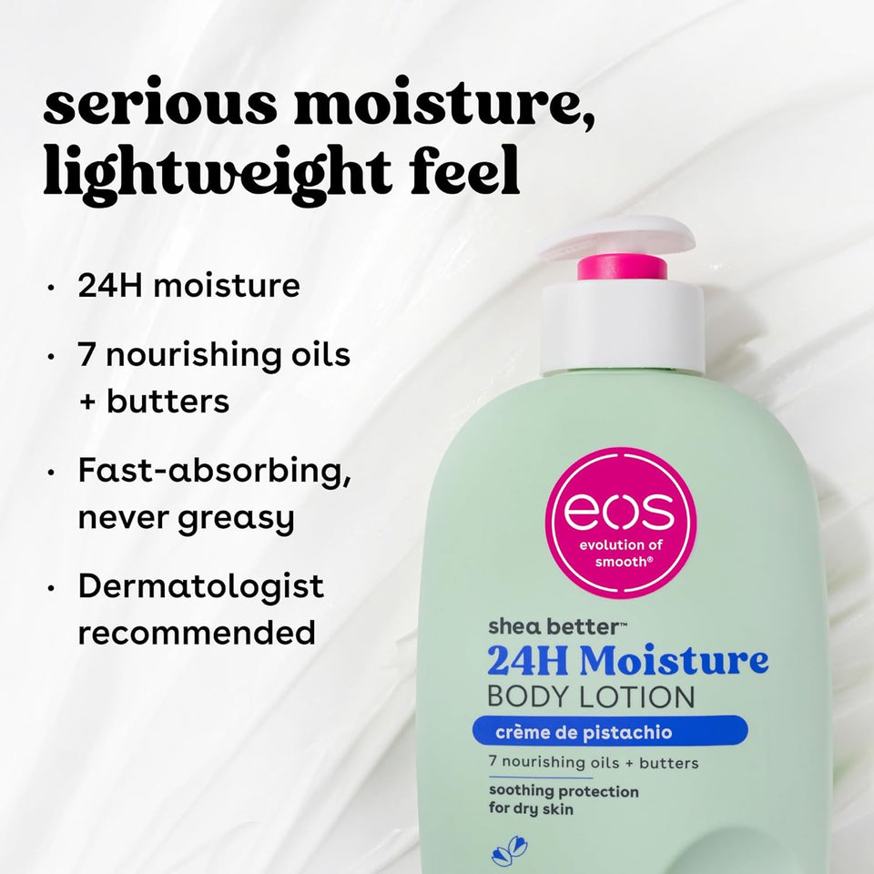 eos Shea Better Body Lotion Vanilla Cashmere Lightweight Non Greasy Moisturizer for Dry Skin Care