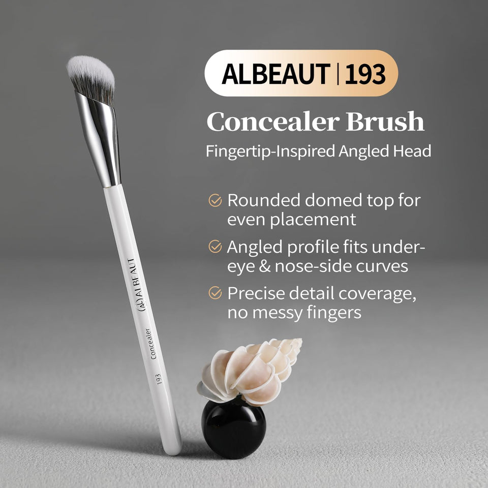 ALBEAUT Angled Concealer Brush Under Eye Precision Face Blending Foundation Brush