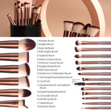BS MALL Makeup Brush Set 18 Piece Professional Cosmetic Brushes with Black Case for Flawless Makeup