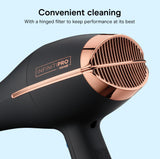 InfinitiPRO by Conair AC Motor Professional Ionic Ceramic Hair Dryer with Diffuser Concentrator Black 650X
