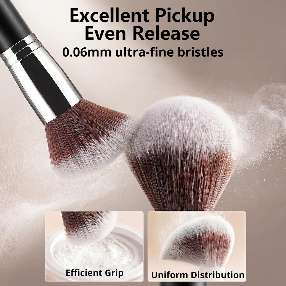 BEAKEY 10+2 Makeup Brushes Set Professional Foundation Eyeshadow Concealer Blush with 2 Blender Sponges Paper Case