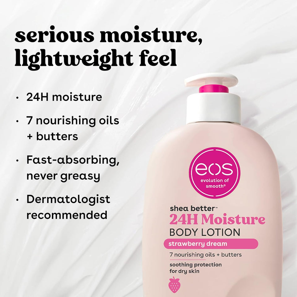 eos Shea Better Body Lotion Vanilla Cashmere Lightweight Non Greasy Moisturizer for Dry Skin Care