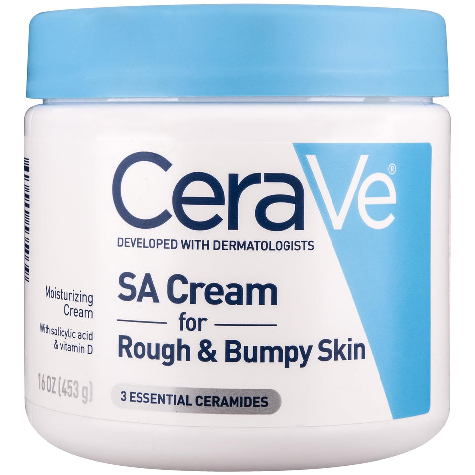 CeraVe SA Moisturizing Cream with Salicylic Acid Lactic Acid & Ceramides Exfoliating Body Cream 16 Oz