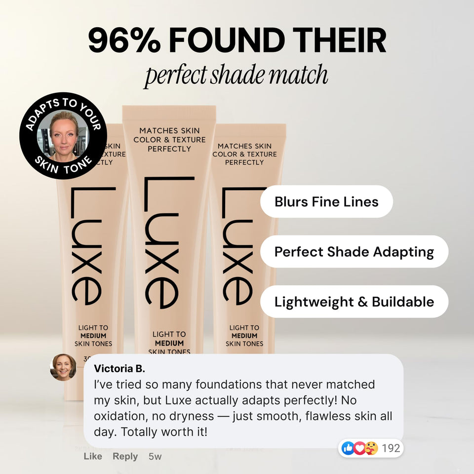 Luxe Color Changing Foundation Medium with Smart Shade Matching Formula for Natural Looking Skin