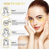 NAZANO Under Eye Patches 60 Pack with Gold Collagen and Hyaluronic Acid for Eye Area Hydration