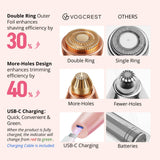 VG VOGCREST Facial Hair Remover and Eyebrow Shaver with Rechargeable LED Precision Trimmer