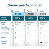 Philips Sonicare 4100 Electric Toothbrush Pressure Sensor SmartTimer Quadpacer Black HX3681