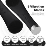 PRITECH Facial Cleansing Brush with Silicone Face Scrubber and Heat Massage for Deep Skin Cleaning