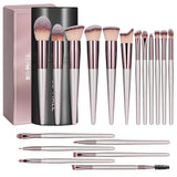 BS-MALL 18 piece professional makeup brush set synthetic labeled instruction case - BuyO