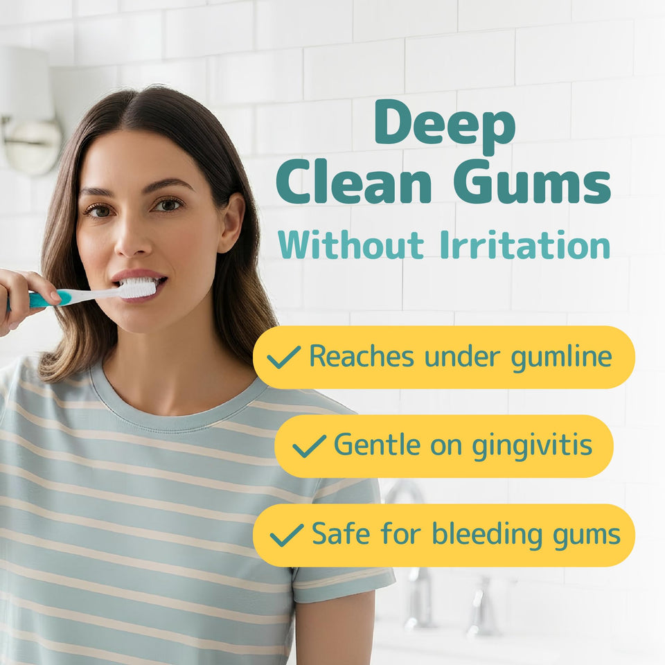 NIMBUS Extra Soft Toothbrush Regular Head Tapered Bristles Sensitive Teeth Receding Gums 5 Pack