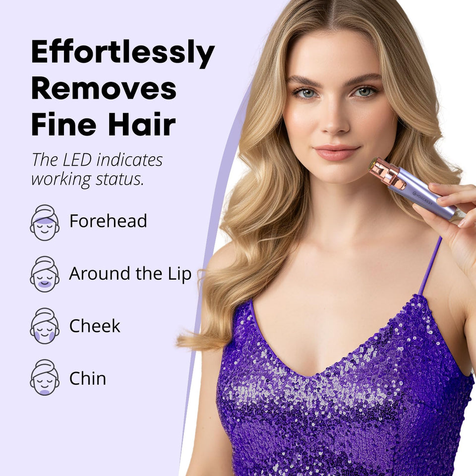 VG VOGCREST Facial Hair Remover and Eyebrow Shaver with Rechargeable LED Precision Trimmer