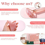 BAIMEI IcyMe Rose Quartz Roller Gua Sha Set Cooling Depuffing Lymphatic Massage Sculpting Pink