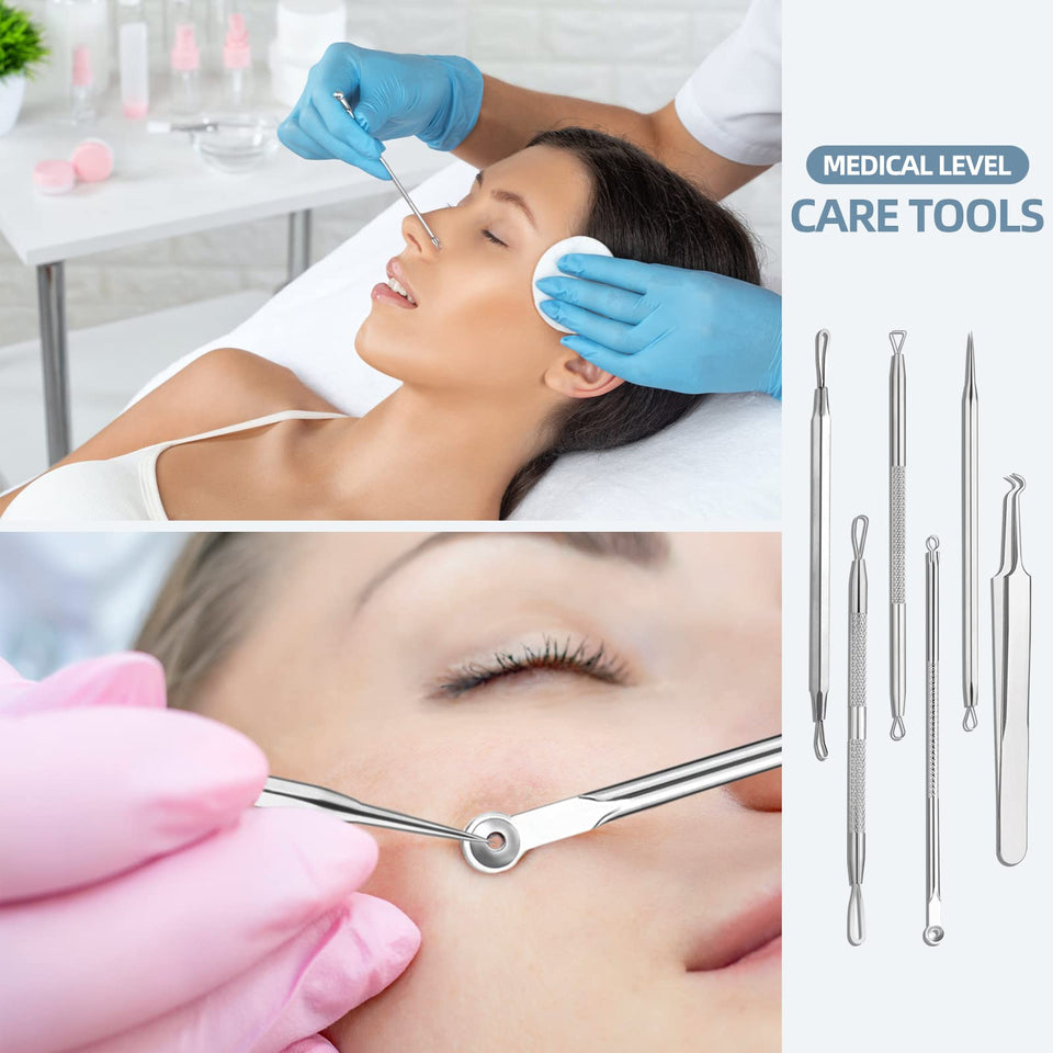 JPNK Blackhead Remover Comedone Extractor Acne Removal Kit Stainless Steel