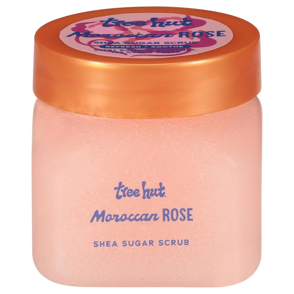 Tree Hut Vanilla Body Scrub with Shea Butter & Essential Oils Hydrating Sugar Exfoliator 18 Oz