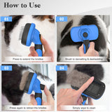 Swihauk Self-Cleaning Slicker Brush Deshedding Grooming Tool for Dogs and Cats Blue