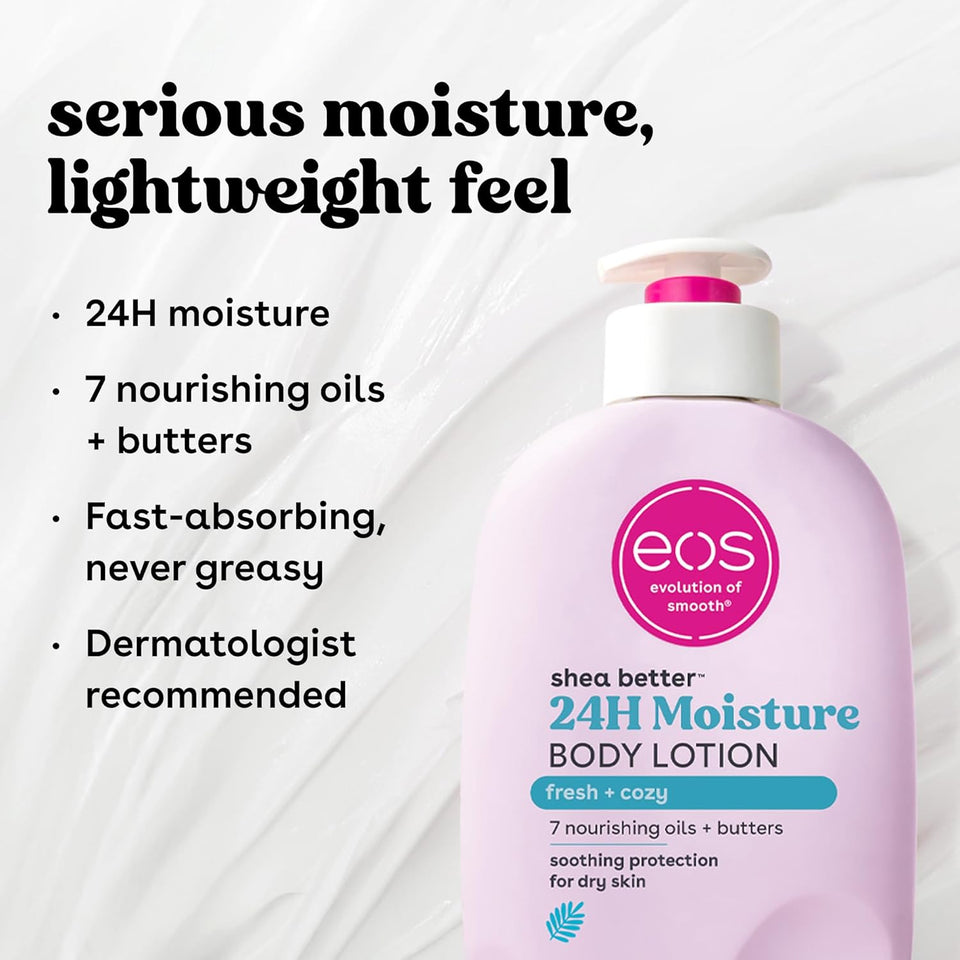 eos Shea Better Body Lotion Vanilla Cashmere Lightweight Non Greasy Moisturizer for Dry Skin Care