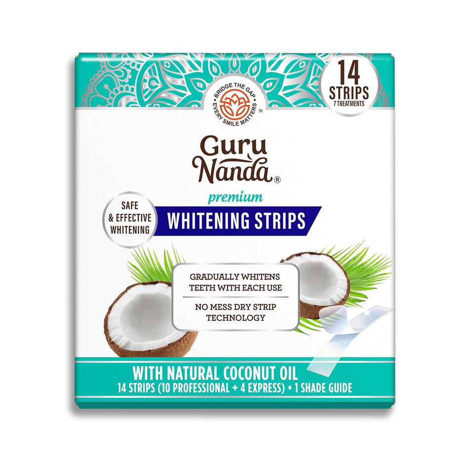 GuruNanda teeth whitening strips 7-day non-slip dry strip brighter smile kit - BuyO