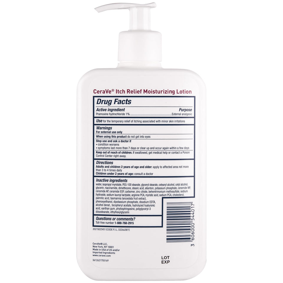CeraVe Anti Itch Moisturizing Lotion with Pramoxine for Skin Irritation Relief 16 Oz