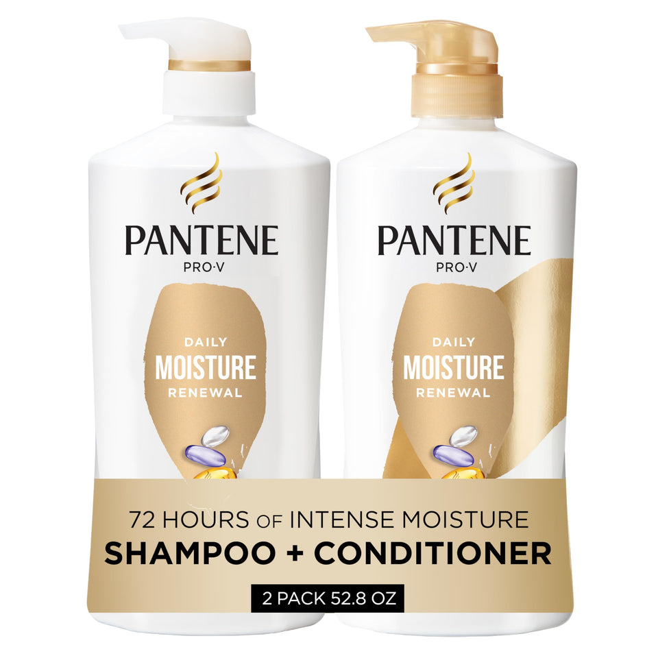 Pantene Daily Moisture Renewal Hair Care Set for Soft Smooth and Healthy Looking Hair All Types