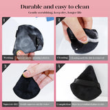 BEAKEY 12 Piece Triangle Powder Puff Set for Face Loose Powder Foundation Contouring Black