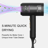 Slopehill Professional Ionic Hair Dryer 1800W Fast Drying Low Noise with Diffuser Concentrator Black
