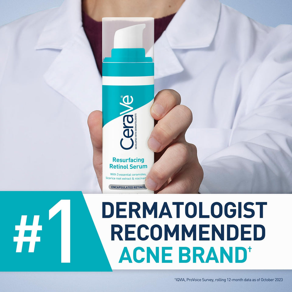 CeraVe Resurfacing Retinol Serum for Post Acne Marks with Niacinamide & Licorice Root Extract