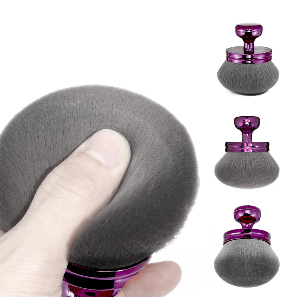 Blend & Blur Extra Large Body Makeup Kabuki Brush 3.2 Inch Round Head for Self Tanner Bronzer Purple