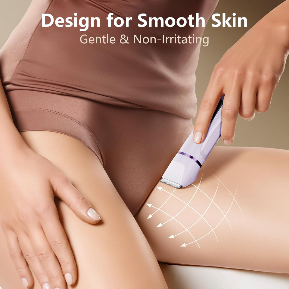 Virelle Waterproof Electric Foil Shaver Bikini Trimmer Women Ceramic Blade Type-C Charging Travel Size Purple