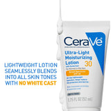 CeraVe Ultra Light Moisturizing Lotion SPF 30 with Hyaluronic Acid & Ceramides Matte Finish 1.7 Oz