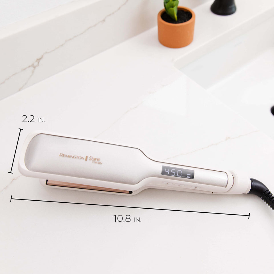 Remington Shine Therapy 2 Inch Ceramic Flat Iron Argan Oil Keratin Professional Smooth Shiny Hair